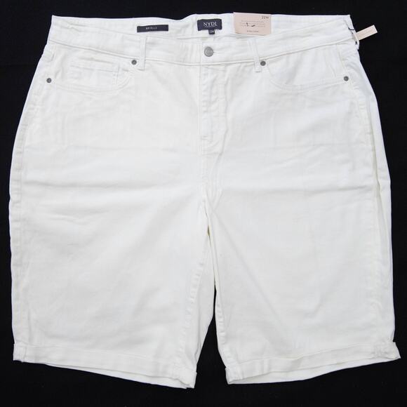 NYDJ Briella Roll Cuff Short In Optic White Plus Size 22 - Picture 1 of 9